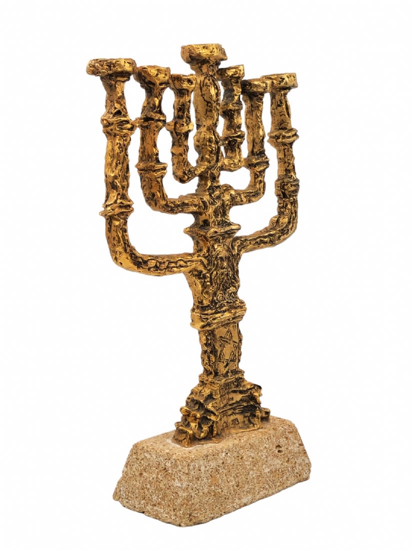 Salvador Dali - Menorah made of gold plated bronze, stone base, signed and numbered: 155/300, Height - Image 3 of 6