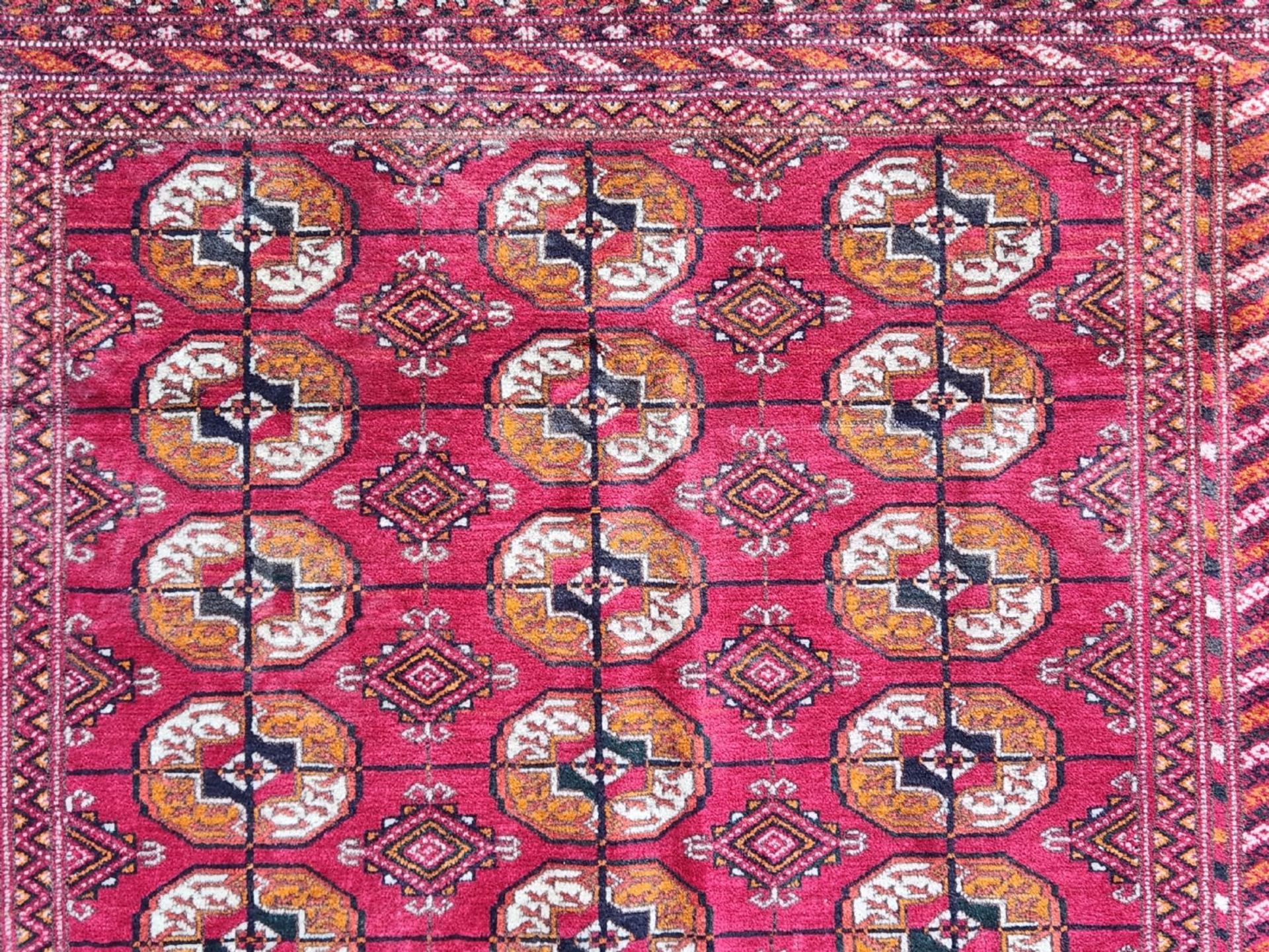 Bukhara carpet, examples of elephant feet, wool on cotton, handmade, Dimensions: 190x140 cm. Period: - Bild 2 aus 4