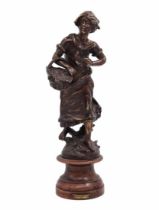 'Girl and basket of flowers' - bronze sculpture based on a joint design by Louis and Francois