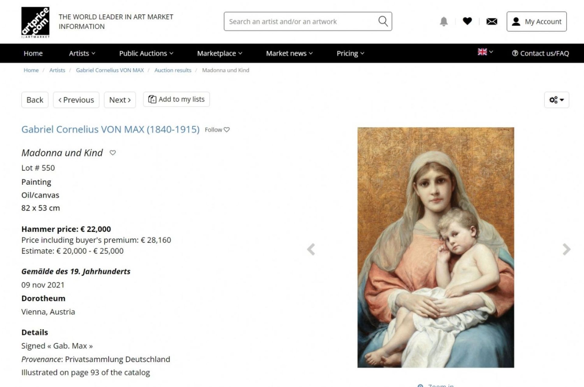 Gabriel Cornelius Von Max - 'Jesus' -, czech painter, 1840-1915,oil on canvas, signed, - Bild 13 aus 14