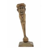 Antisemitic bronze candlestick, designed in the form of a grotesque Jew, inscription in German on