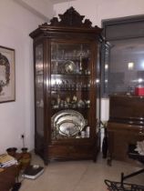 A tall and magnificent antique Display window from the 19th century, made of carved wood, Height 2.