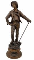 Georges Maxim (1885-1940 French sculptor) an antique French sculpture of a woodcutter, made of