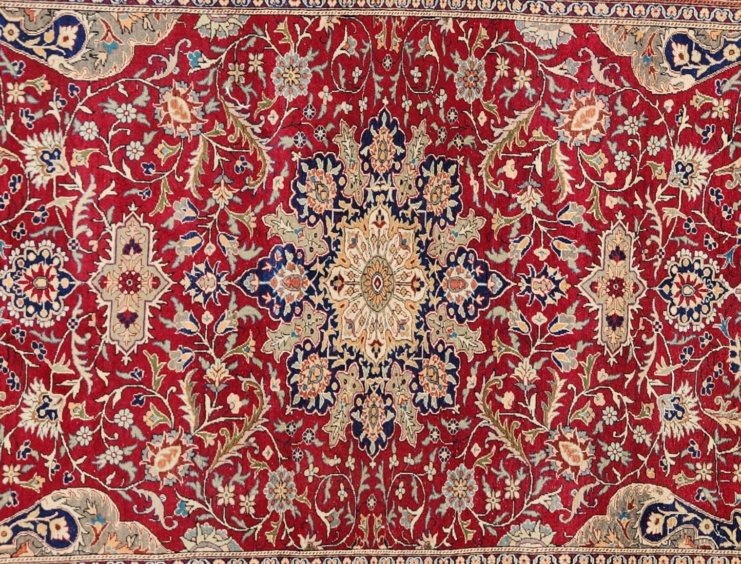 Old hand woven carpet, carpet size: 245X194 cm. - Image 2 of 3
