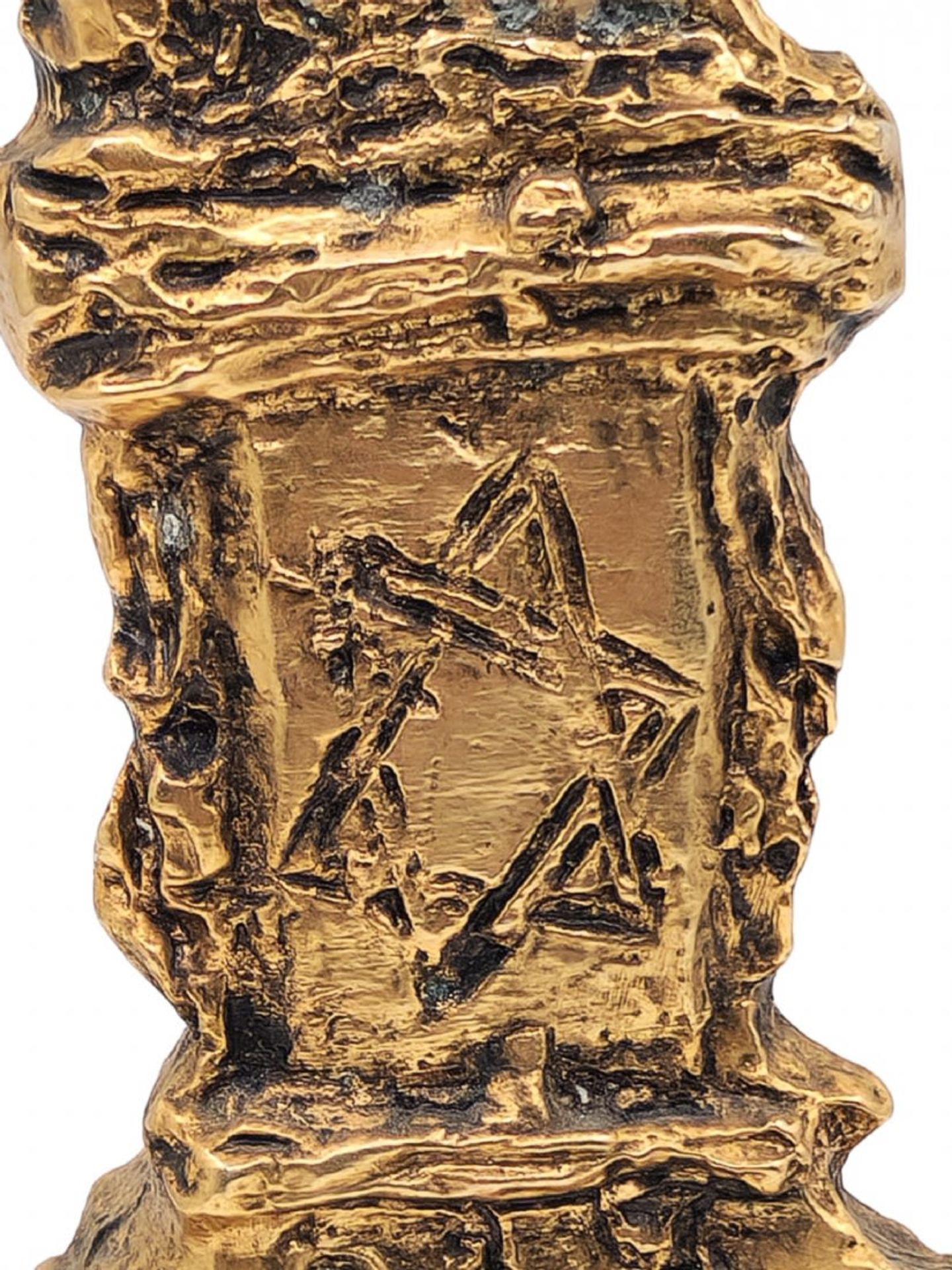 Salvador Dali - Menorah made of gold plated bronze, stone base, signed and numbered: 155/300, Height - Bild 5 aus 6