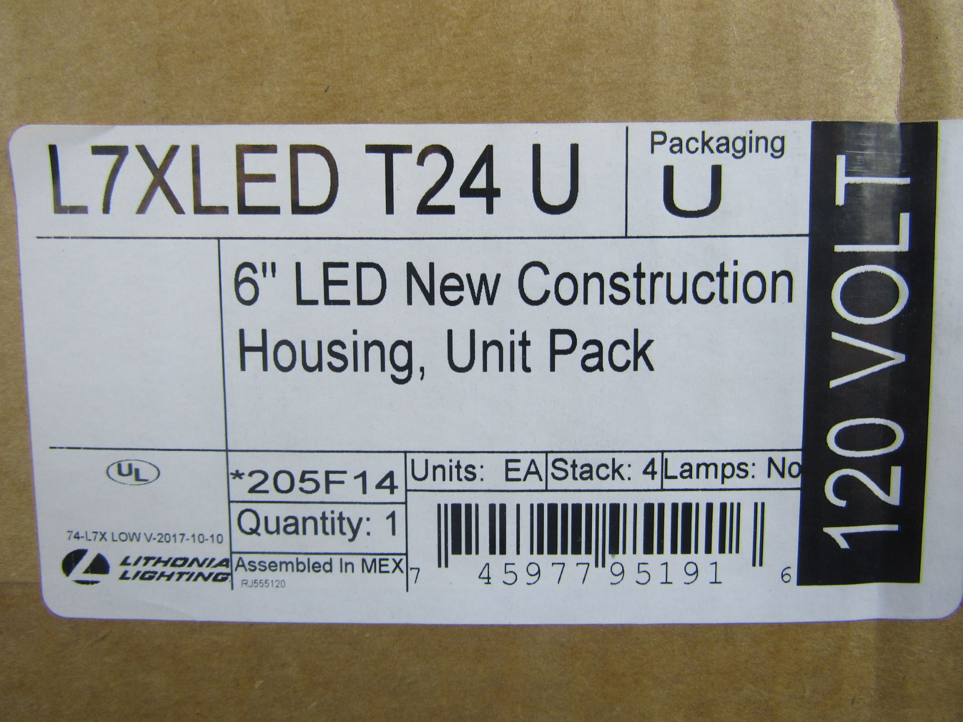 1x Lithonia Lighting L7XLED-T24-U Lighting Parts/Wiring & Accessories Downlight 120V 12W EA LED 60Hz