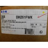 1x Eaton DH261FWK Safety Switches DH 2P 30A 600V 50/60Hz 1Ph Fusible 2Wire EA NEMA 4X