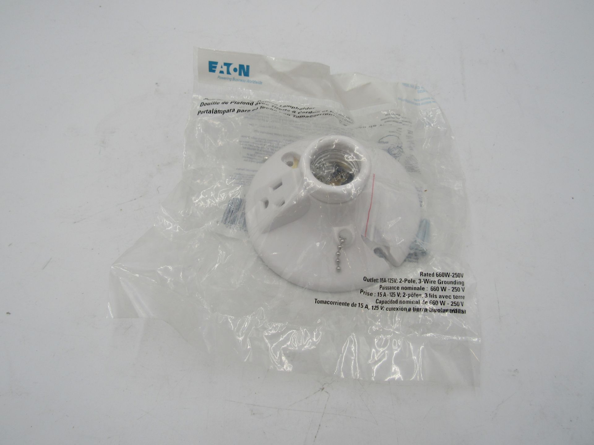 1x Eaton S865W-F-LW Lampholders/Adaptors/Accessories Lamp Holder White EA