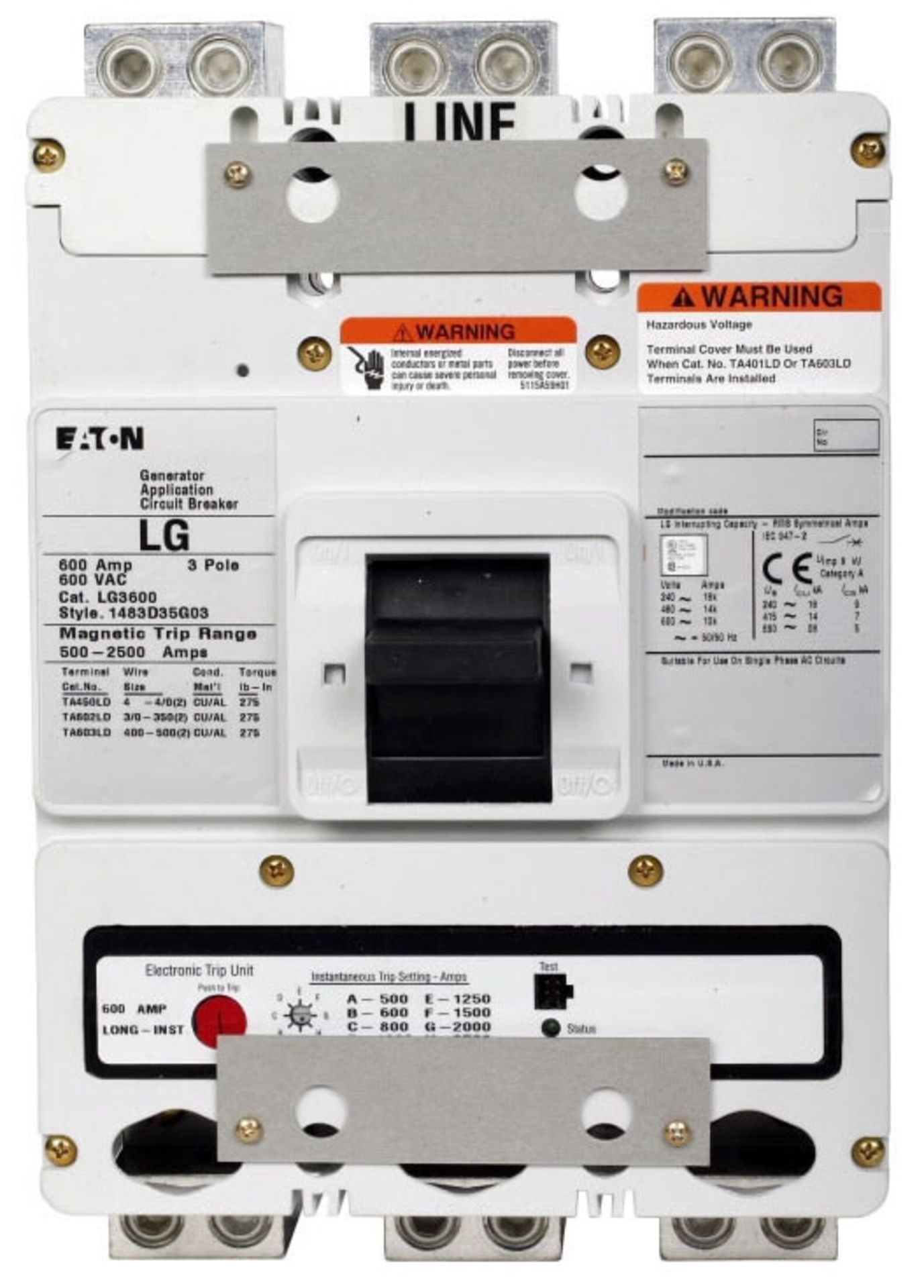 1x Eaton LG3600 Molded Case Breakers (MCCBs) EA