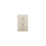 1x Eaton TRSGF15LA-M Outlets GFCI Duplex TR Receptacle 2P 15A 125V Light Almond 3Wire EA