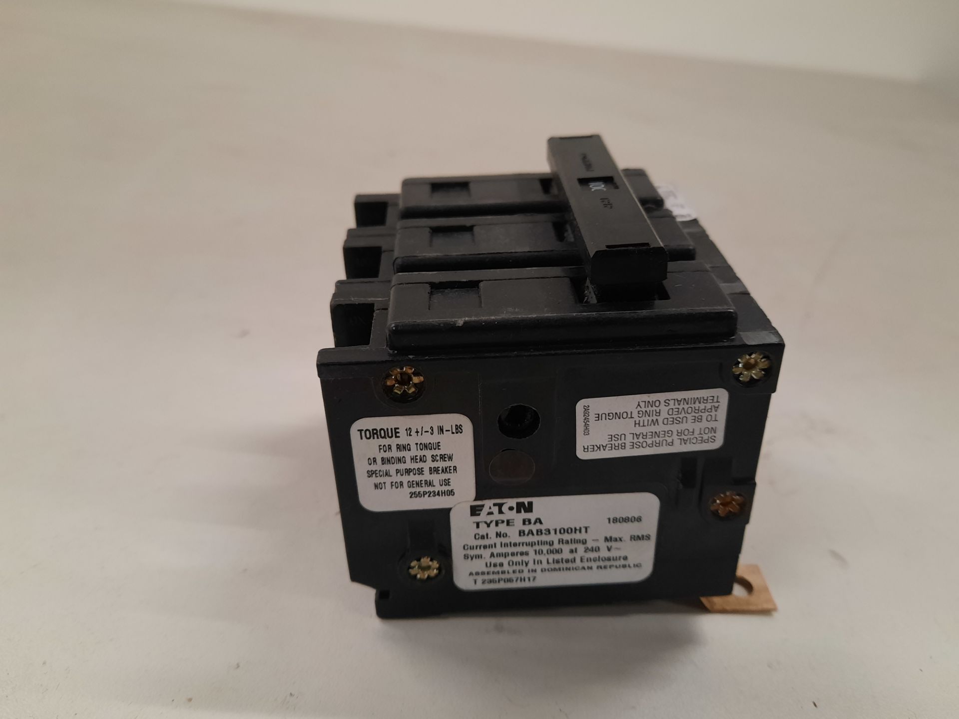 12x Eaton BAB3100HT Miniature Circuit Breakers (MCBs) BAB 3P 100A 240V 50/60Hz 3Ph EA