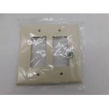 1x Eaton 2752LA-F-LW Wallplates and Accessories Wallplate Light Almond EA 2 Gang