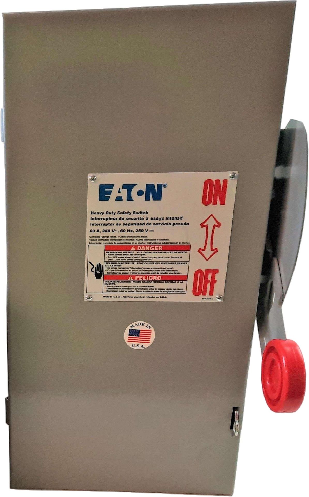 1x Eaton DH322NGK Heavy Duty Safety Switches 60A 240V EA