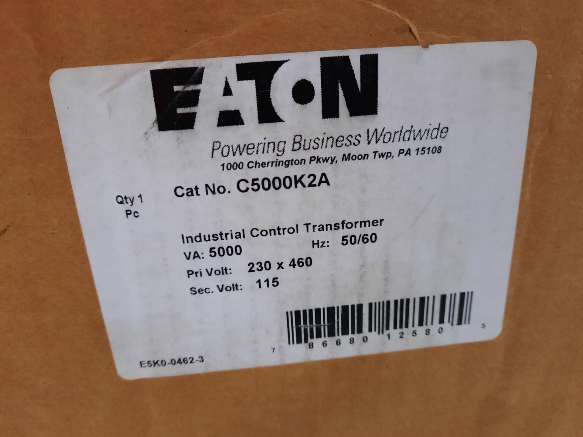 2x Eaton C5000K2A Control Transformers 480V 50/60Hz EA 5000kVA