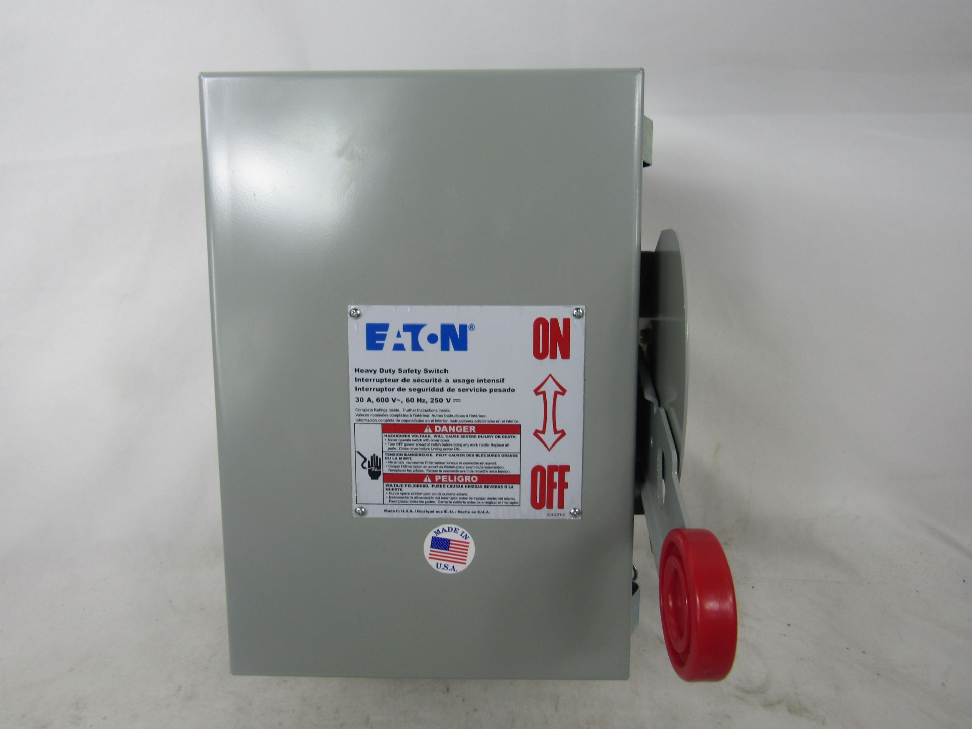 1x Eaton DH361UDK Heavy Duty Safety Switches 3P 30A 600V EA