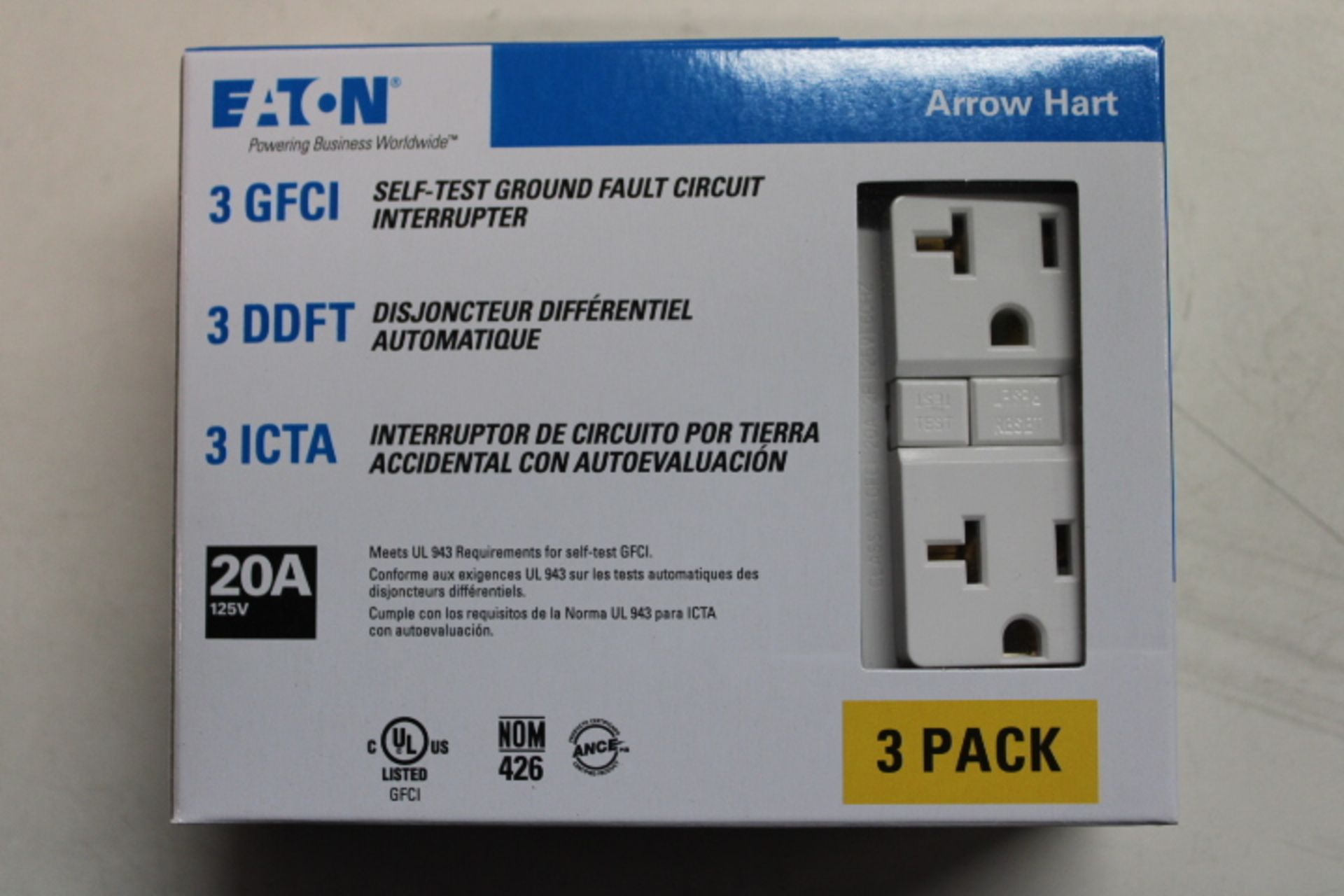 9x Eaton SGF20W-3-LW Outlets 3BOX