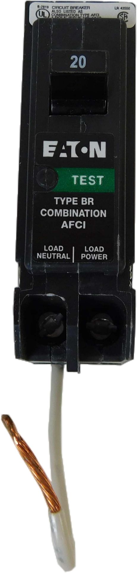 10x Eaton BRCAF120QN Miniature Circuit Breakers (MCBs) BR 1P 20A 240V 50/60Hz 1Ph EA