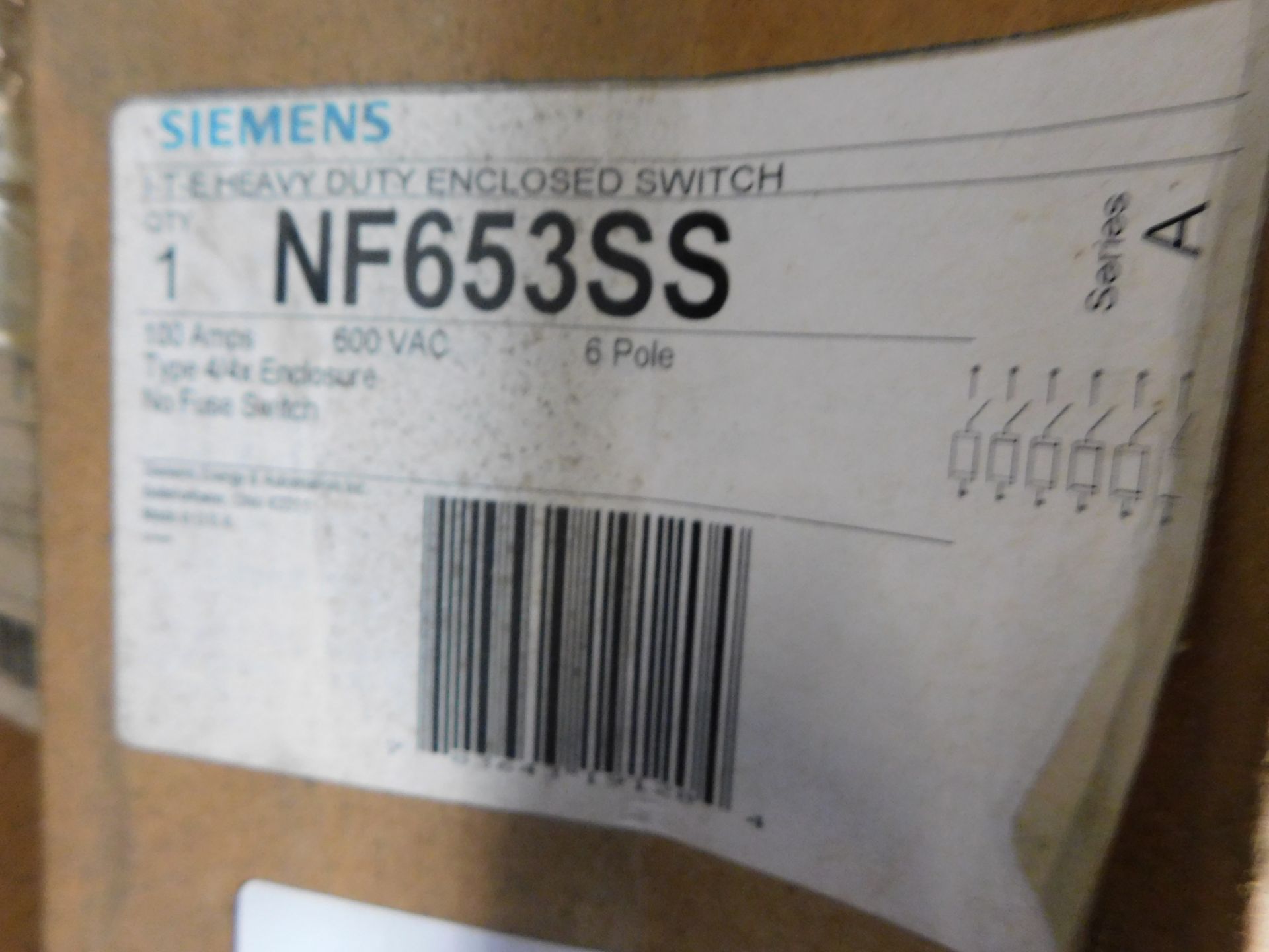 1X Nf653Ss Siemens 100A 6 Pole Safety Switch