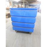 1X Large Blue Poly Truck Linen Cart