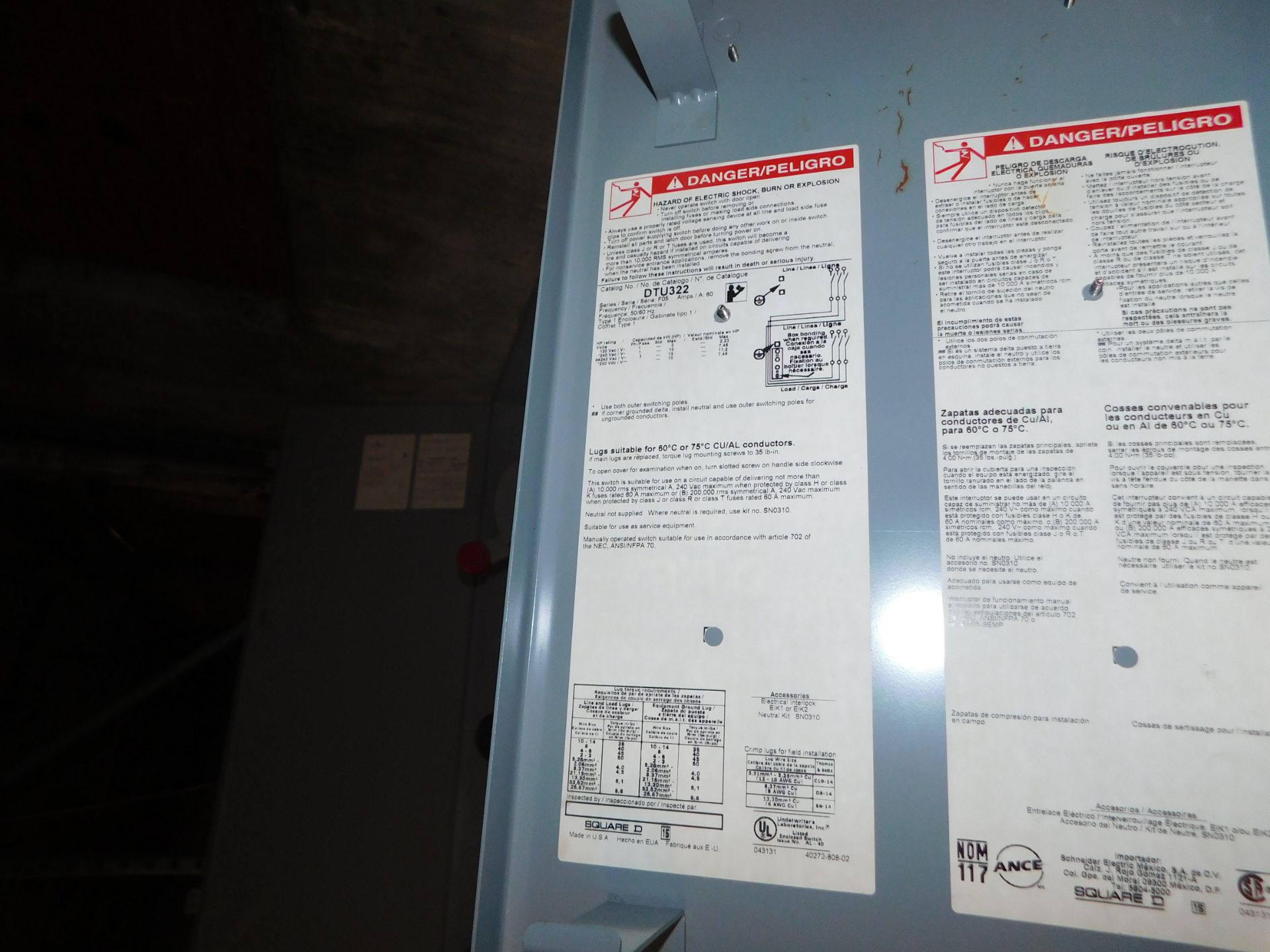 1X Dtu322 Square D Double Throw Safety Switch - Image 3 of 3