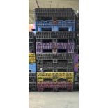 8x Stackable & Collapsible Plastic Pallets w/ Side Opening Doors