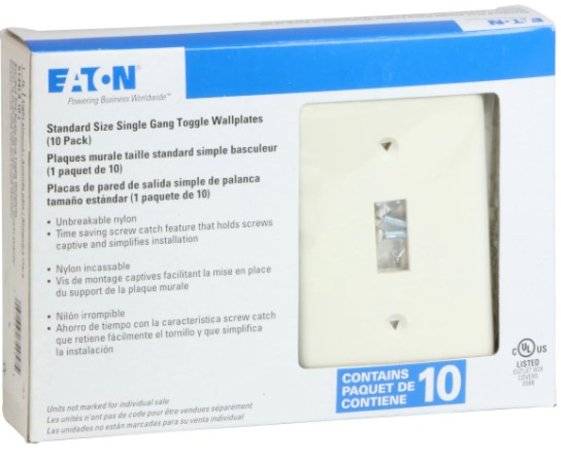 738x Eaton 5134LA-10-L Wallplates and Switch Accessories 10BOX