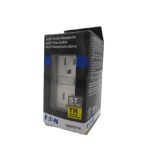1x Eaton TRAFGF15W-BX-LW Outlets GFCI Duplex Receptacle 15A 125V White EA Tamper Resistant