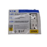 5x Eaton TRSGF15W-3-LW Outlets GFCI Duplex Receptacle 15A 125V White 3BOX Tamper Resistant