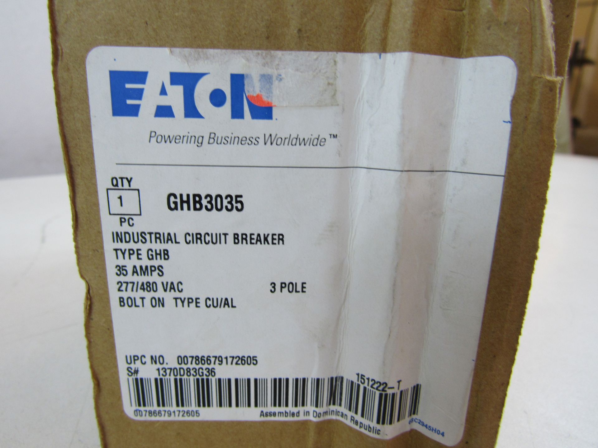 9x Eaton GHB3035 Molded Case Breakers (MCCBs) 3P 35A 480V EA