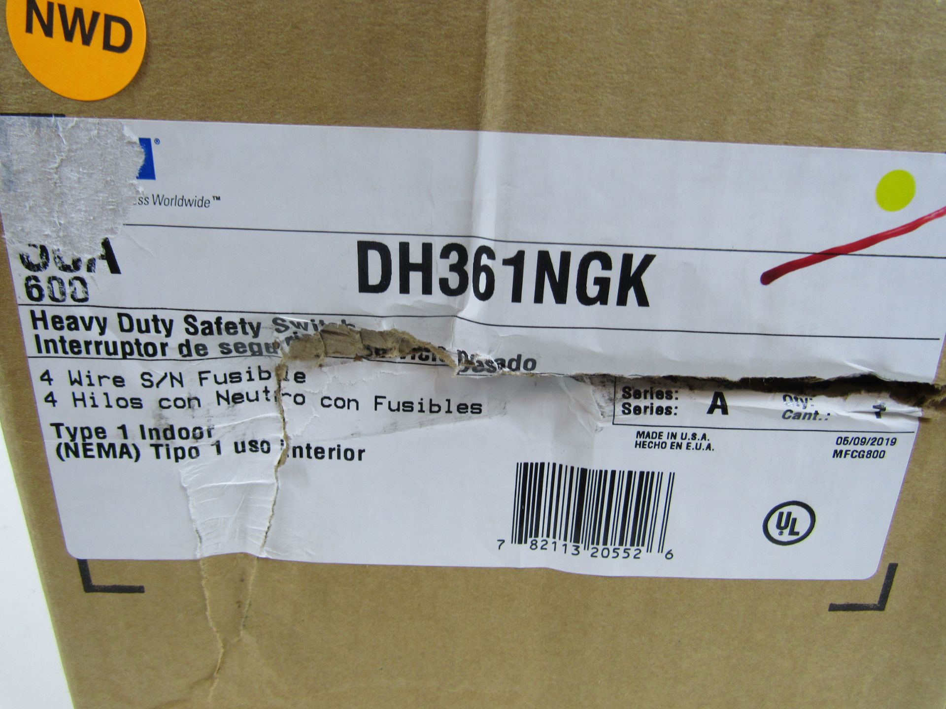 1x Eaton DH361NGK Heavy Duty Safety Switches EA
