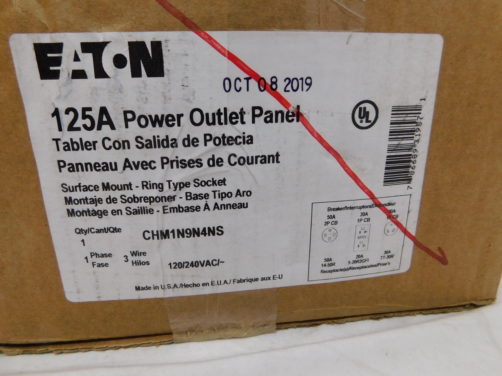 1x Eaton CHM1N9N4NS Loadcenters and Panelboards Metered Ring Type 125A 120/240VAC 1Ph EA