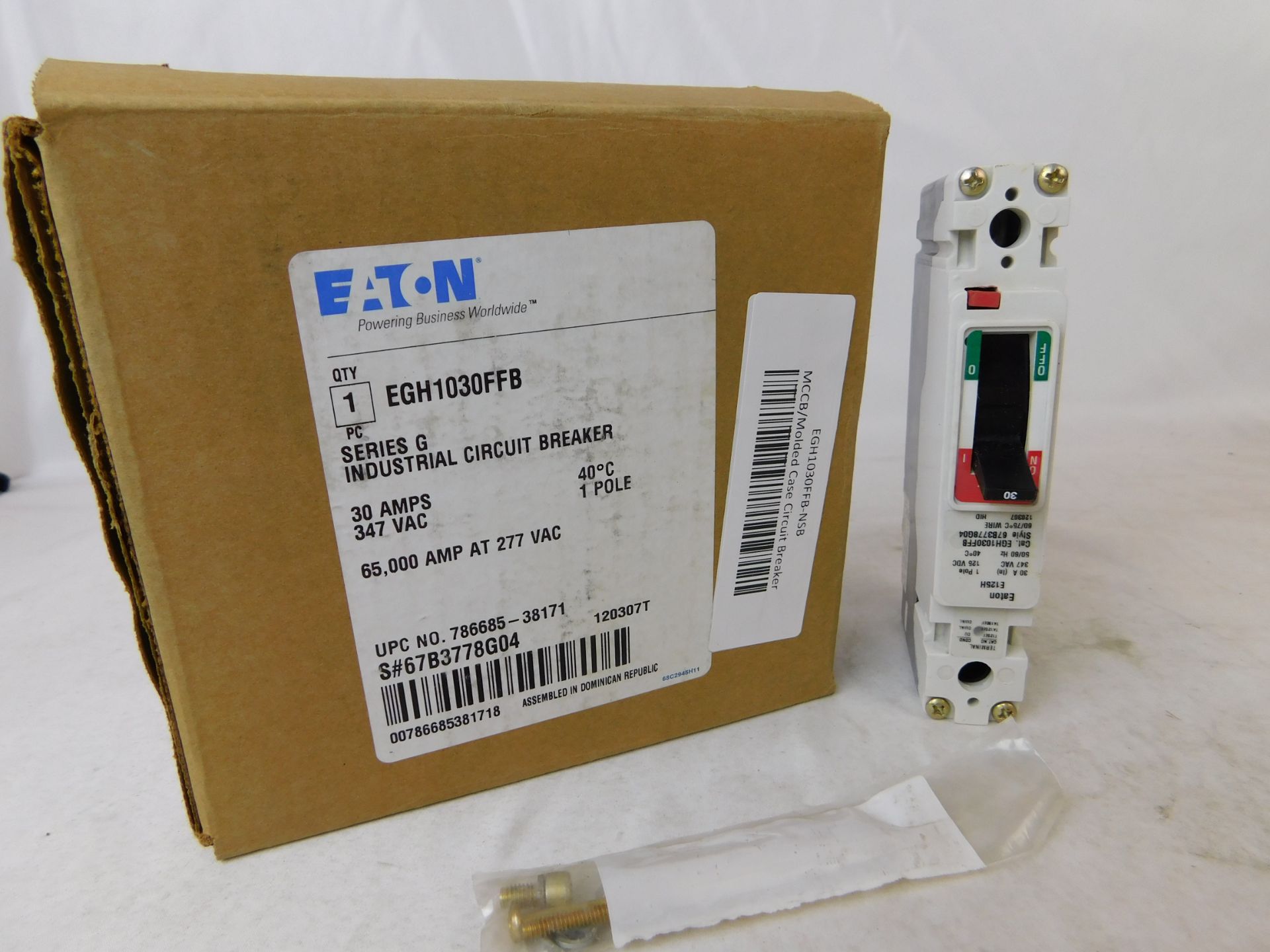 5x Eaton EGH1030FFB Molded Case Breakers (MCCBs) EGH 1P 30A 240V 50/60Hz 1Ph EG Frame EA
