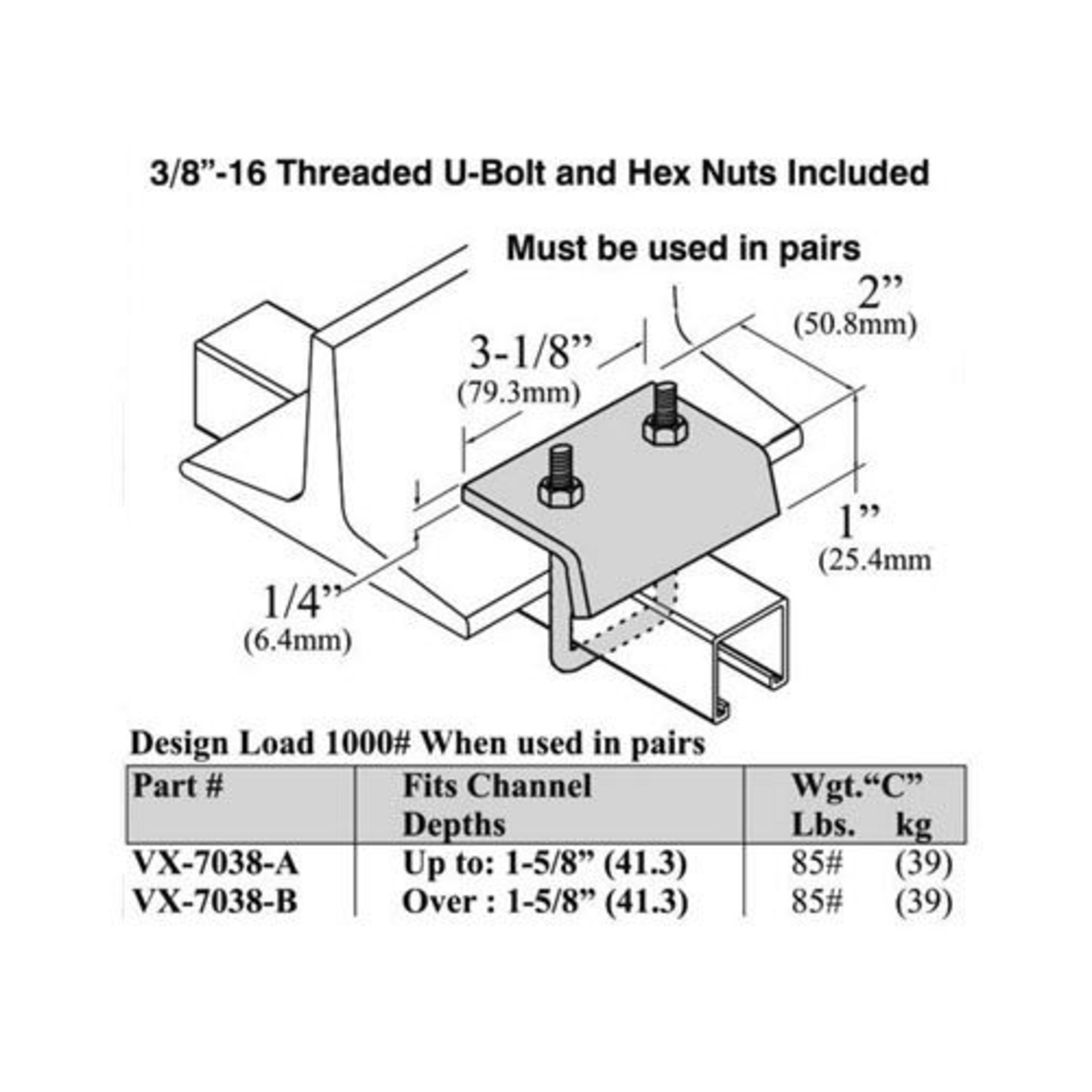 1x Versa VX-7038-B Conduit Clips/Clamps/Hangers