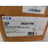 1x Eaton DH261FRK Safety Switches DH 2P 30A 600V 50/60Hz 1Ph Fusible 2Wire EA NEMA 3R