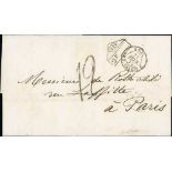 1872 (Jan. 27) Entire to Paris with "ST HELENA" c.d.s in black and "G.B / 2F" Anglo-French