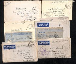 1945 (Sep.) - 1946 (Jan.) Stampless O.A.S covers (7) and air letters (2) all with "RAFPOST 301"