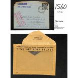 Netherlands - From New Zealand - Utrecht cachet and ambulance envelope. 1954 (Mar. 10) Air Letter