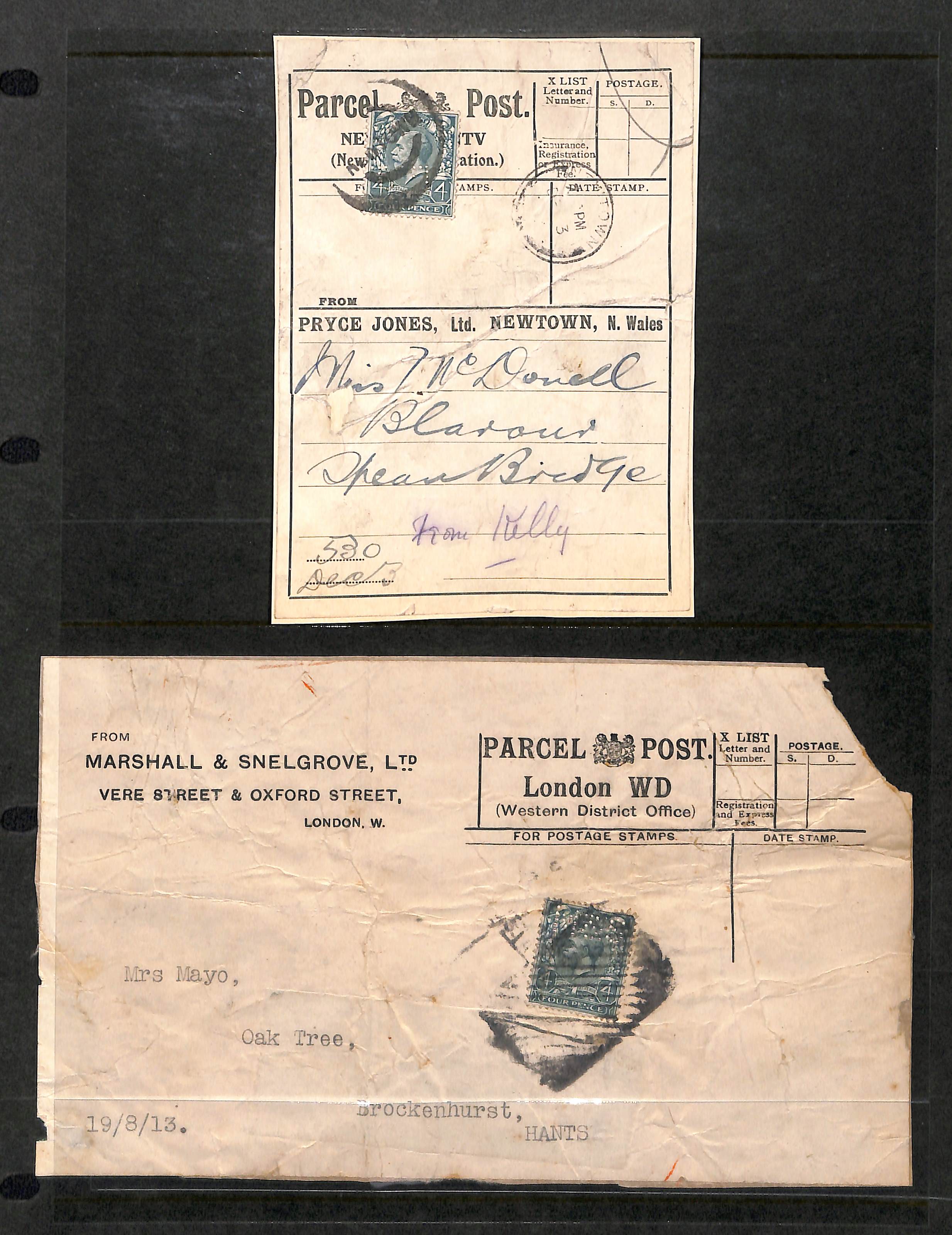 Parcel Post - Private Parcel Labels/Postal Stationery. c.1896-1933 Labels (6) and parcel tags (2), - Image 3 of 3