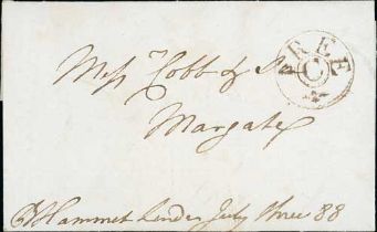 1788-91 Entire letter and entire, the 1788 letter from James Esdaile & Co to Cobb & Co in Margate