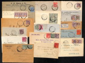 1902-12 Covers and cards bearing KEVII stamps including registered mail, Tanjong Pagar datestamps (