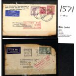 Switzerland. 1954 (Mar. 9-12) Covers from Australia franked 2/- or New Zealand franked 1/9, both