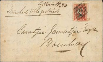 1855 (Dec 24) Entire letter from Tanna to Bombay endorsed "Stamped & Registered, Letter no 30",