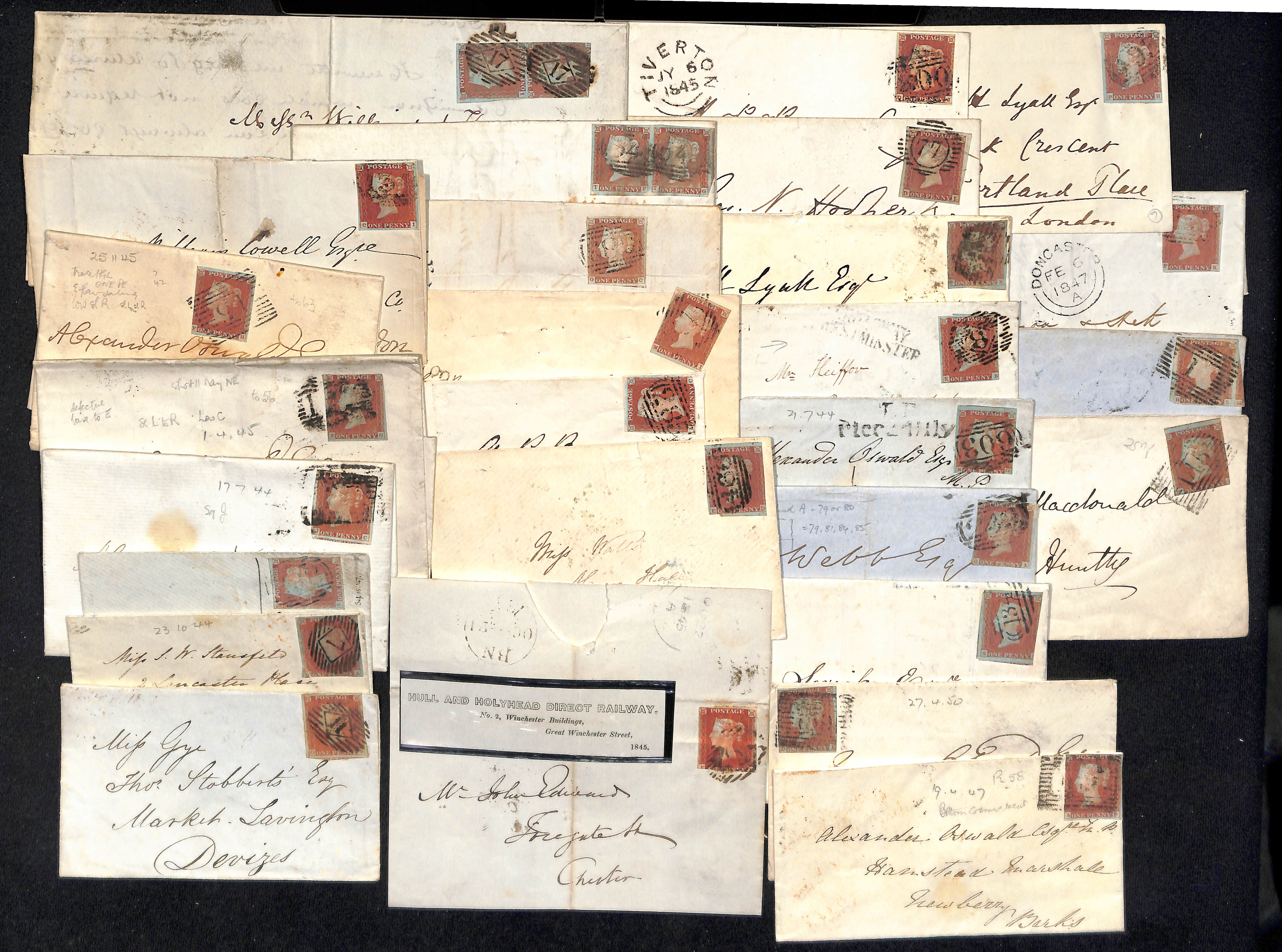 1841-54 Covers, entires and entire letters, also a few fronts and pieces, all bearing imperf 1d - Bild 6 aus 8