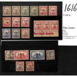 5mm Spacing Surcharges on Marshall Islands stamps, mint selection comprising 1d on 3pf (2, one