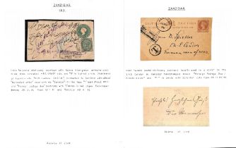 1891-99 Cover and cards (3) all with boxed "FOREIGN POSTAGE DUE / .. ANNAS .. PIES" applied in