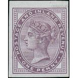 1881 1d Lilac, die I (14 dots) imperforate imprimatur, large margins, superb colour and full