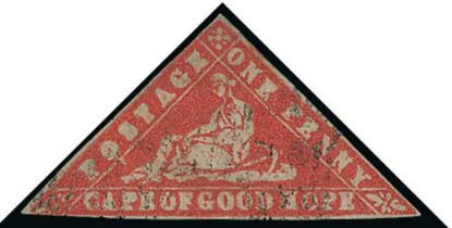 Cape of Good Hope. 1861 1d Vermilion and 4d milky blue woodblocks used, the 1d fine with small but