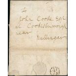 1710 (July 18) Entire letter from Dublin "To John Cooke Esq at Cookesborough near Mullingar" with