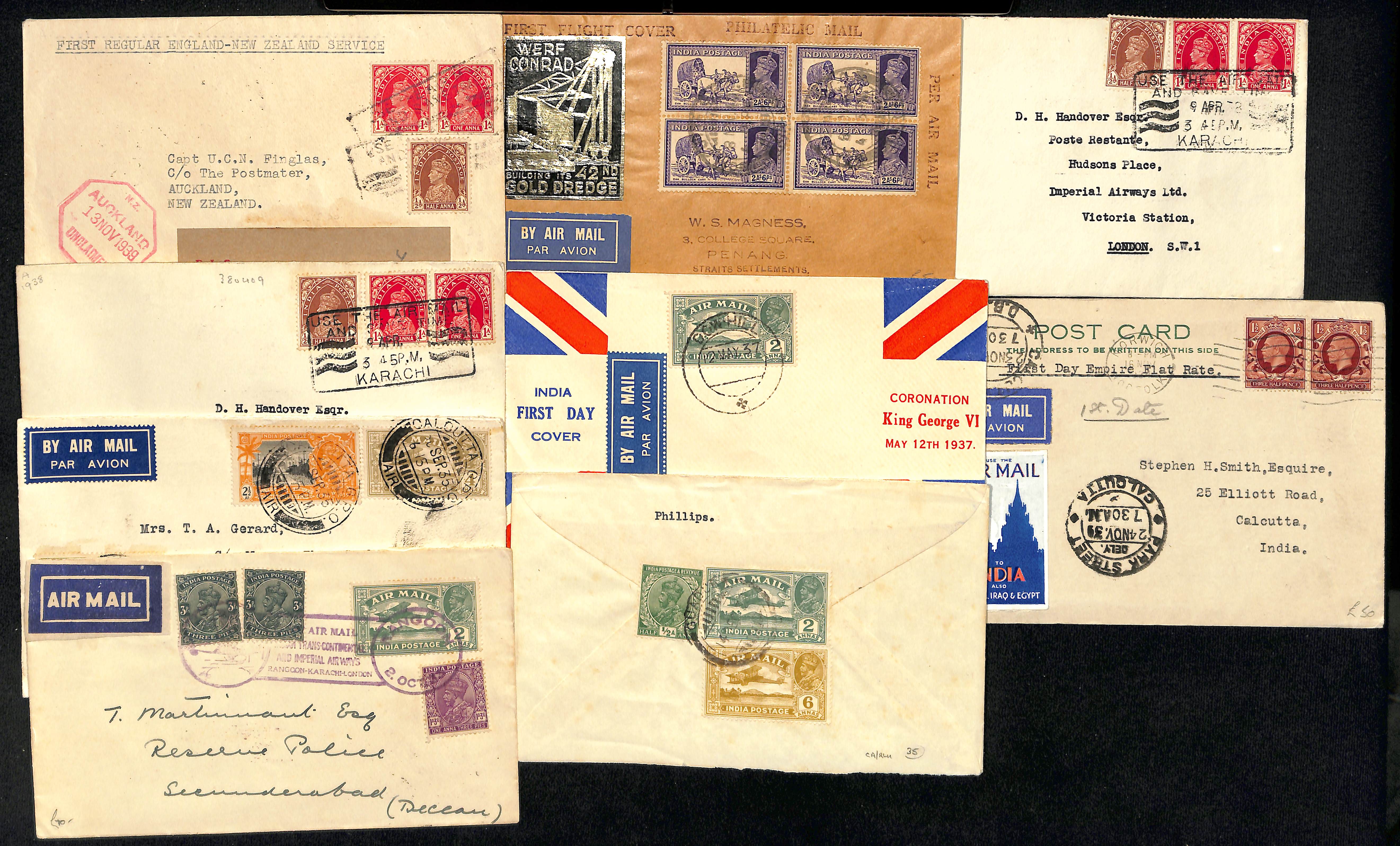 1929-39 Flight covers, mainly first or special flights from India including 1929 covers to Australia - Image 2 of 2