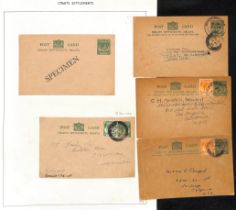 1937-40 KGVI 2c Green postcards Specimen, unused or used (11), 2c + 2c reply cards Specimen,